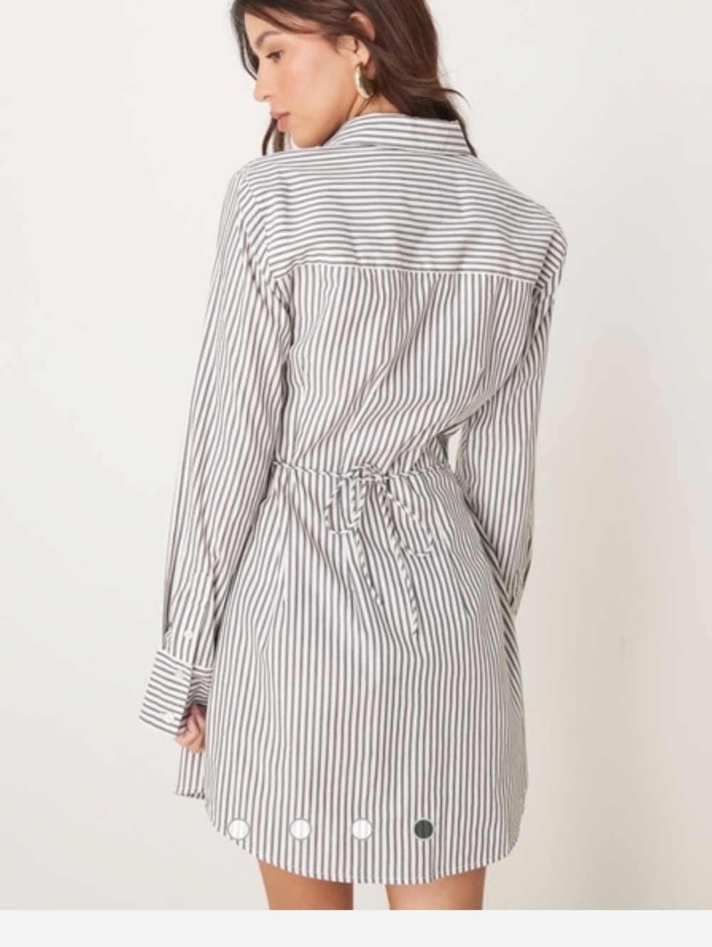 Abercrombie & Fitch Black & White Striped Mini Shirt Dress
